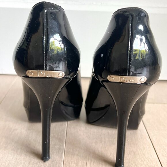 Christian Dior Black Open-toe Heels - John Galliano Era - Picture 9 of 11